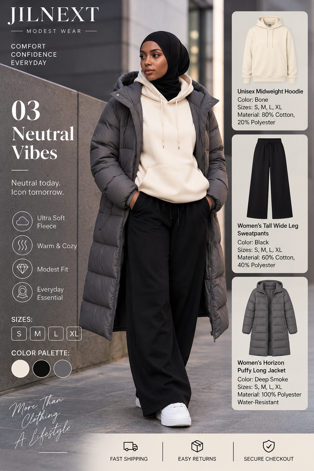 JilNext Women’s Neutral Vibes 3-Piece Set